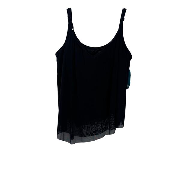 Coco Reef Bra Sized Swimwear Tankini Top Adjustable Straps Black Size 38D NWT - Picture 2 of 8
